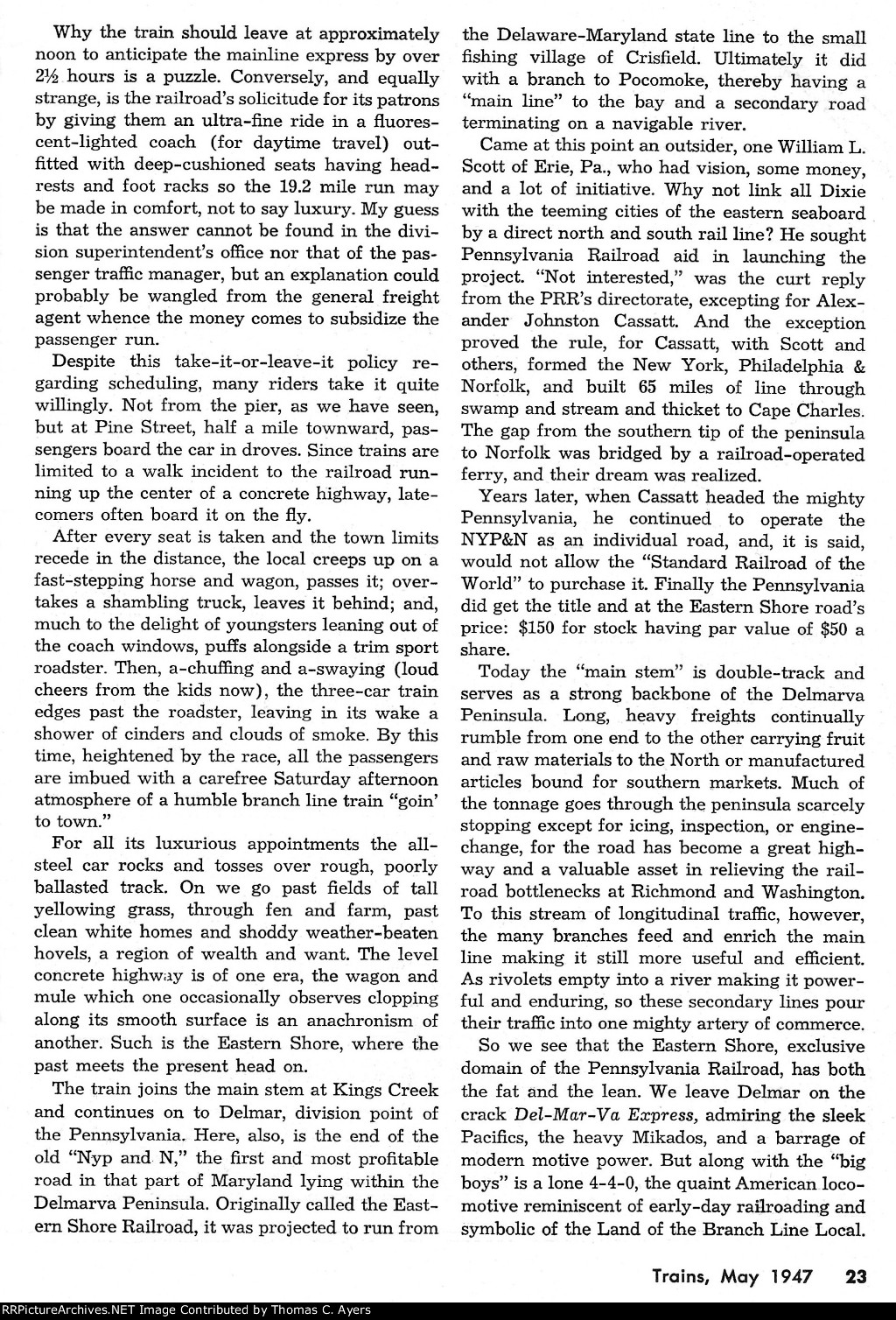 PRR "A Branch Line Odyssey," Page 23, 1947